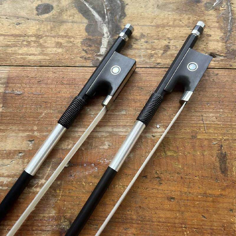 碳纤维小提琴琴弓子专业演奏级黑色真马尾毛手感轻弹性好1/2/4/4