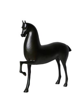 新中式树脂红马工艺品摆件家居玄关客厅软装样板房书房办公室装饰