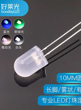 led珠二极管多彩雾状高亮发光led圆头工厂有边长脚灯珠10mmf10灯