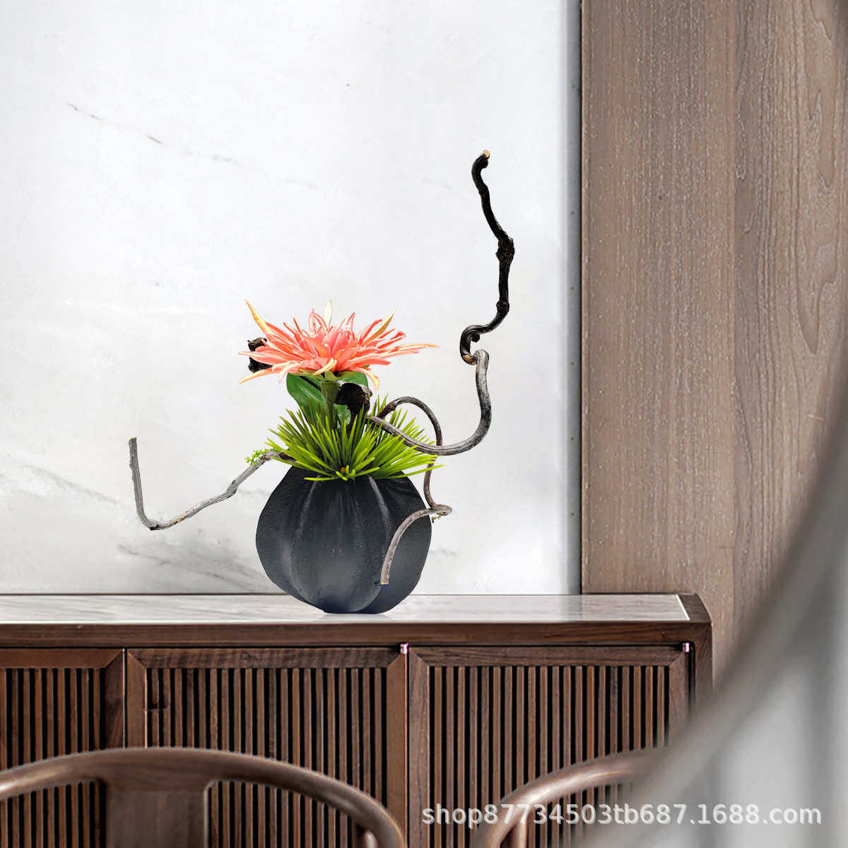 新中式高端仿真花摆件客厅茶几餐桌假花酒店茶室桌面装饰摆设花艺,鲜花速递/花卉仿真/绿植园艺,仿真绿植,淘宝优惠券,粉丝福利购,淘宝优惠卷