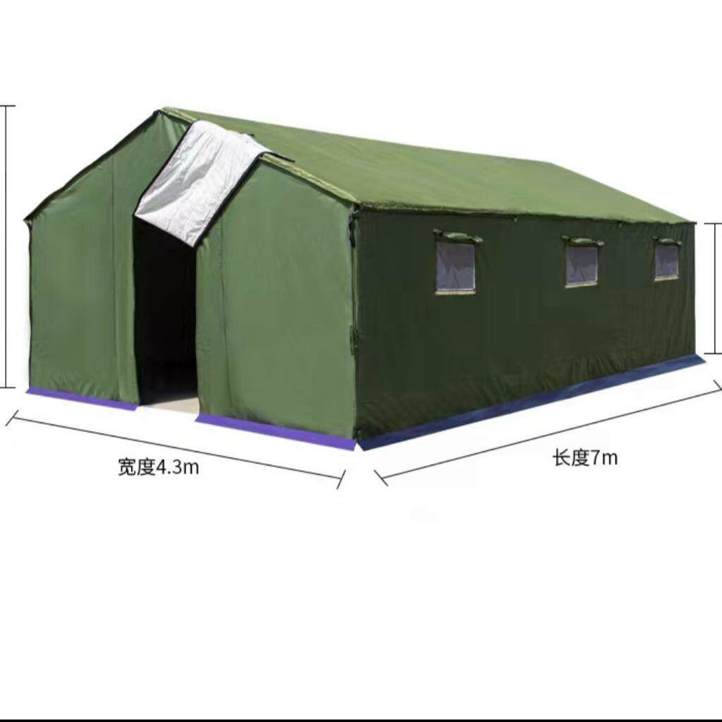 户外工地施工帐篷防风金属支架冬季加厚保暖帆布应急救灾棉帐篷