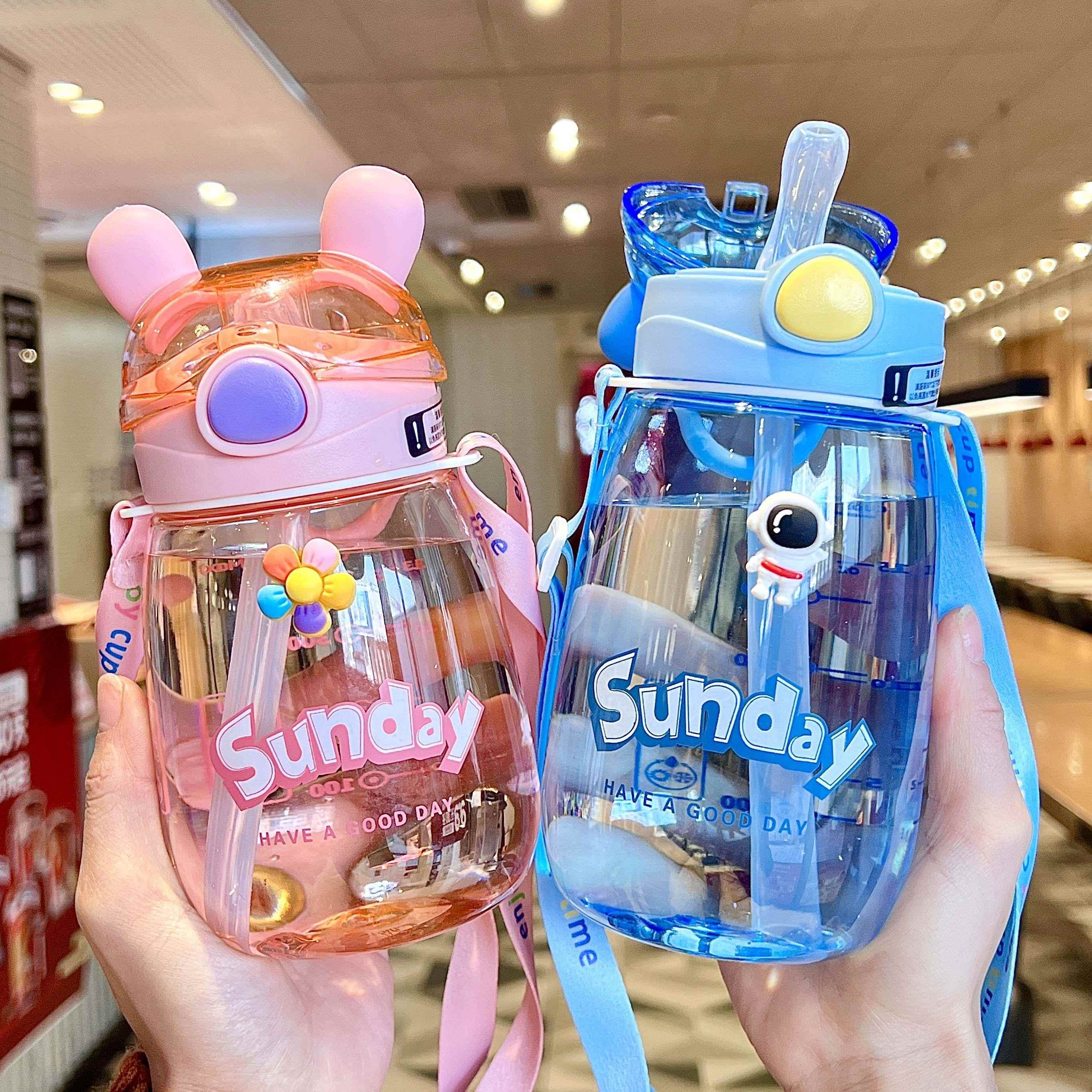 儿童水杯新款小孩吸管杯子宝宝水壶小学生上学专用幼儿园女童喝水