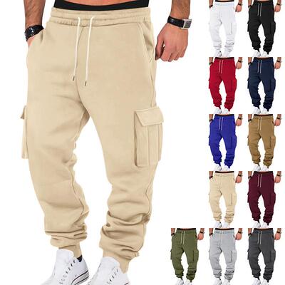 Pants Trendy Casual Linen Mens Cargo Jogger Sweatpants