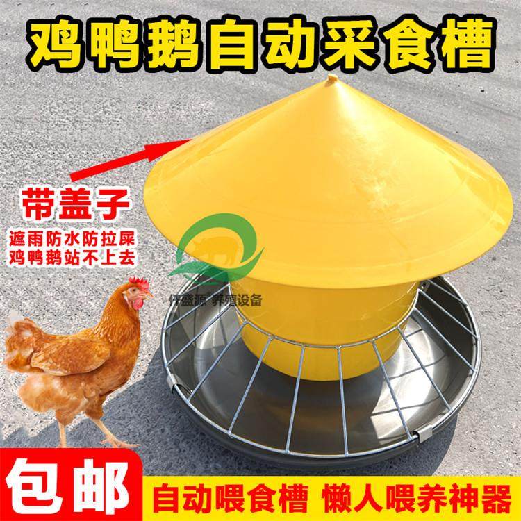 鸡食槽养殖场鸡料桶带盖子子喂食器养鸡神器自动下料鸡鸭鹅喂食槽,畜牧/养殖物资,畜牧/养殖器械,淘宝优惠券,粉丝福利购,淘宝优惠卷