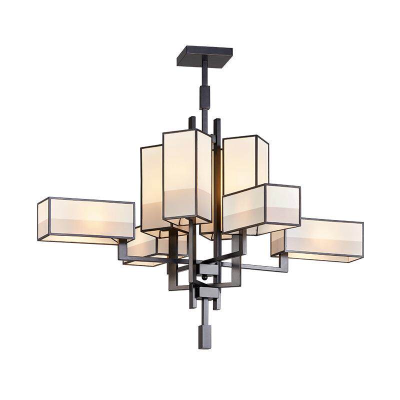 新中式吊灯创意个性中国风布艺吊灯工程茶室酒店大吊灯仿古客厅书