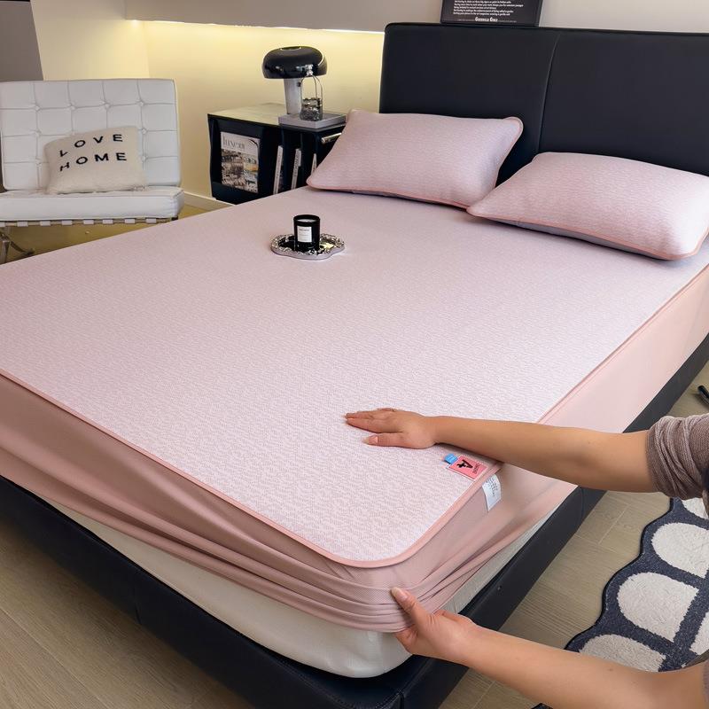 席世家25新款提花凉感席(波尔) 120*200cm2件套 波尔-粉床笠其