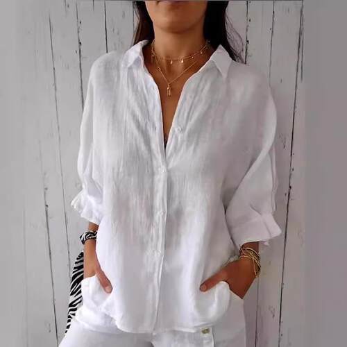 Cotton and linen back lace up shirt 棉麻背面系带衬衫