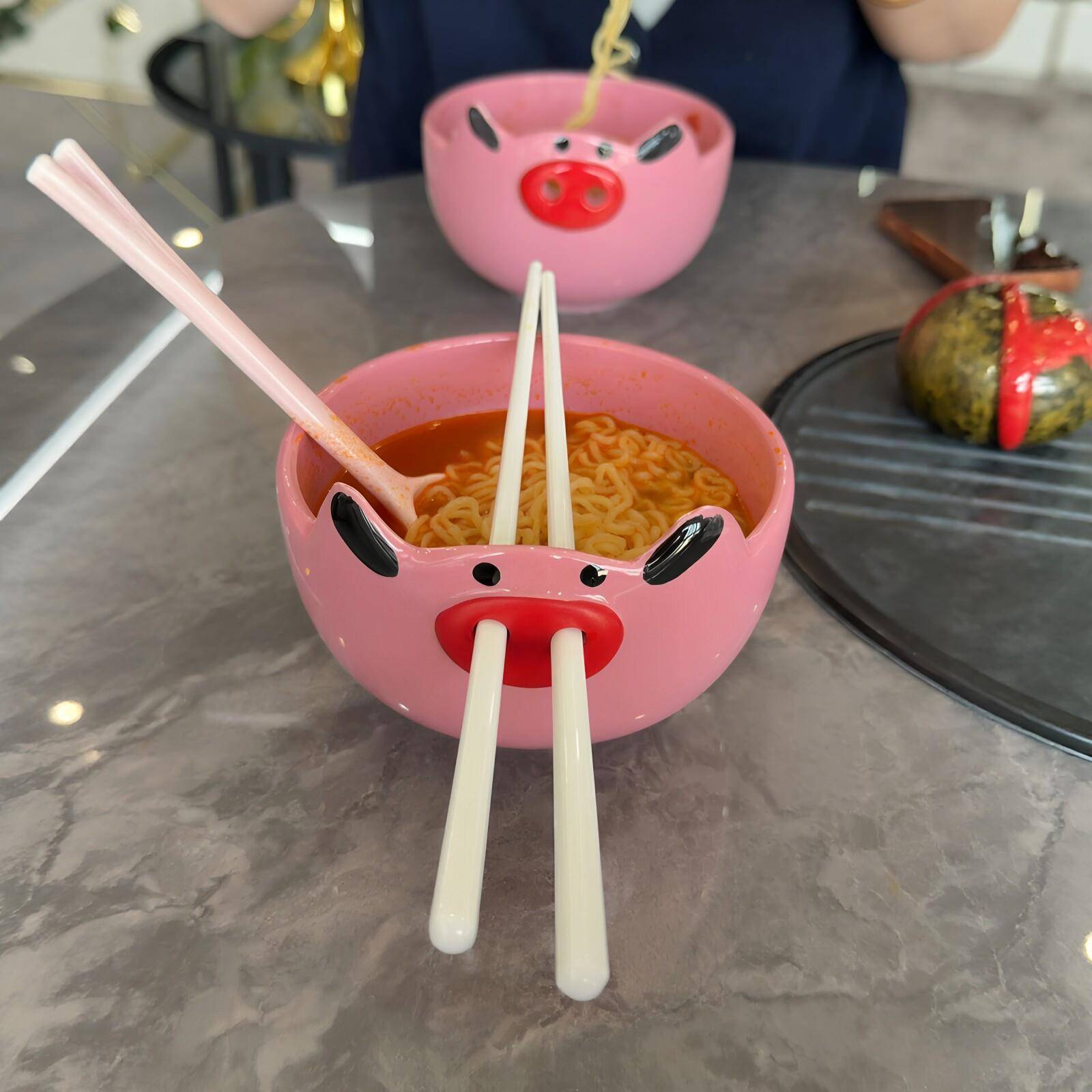 小猪碗餐具家用汤碗饭碗面碗陶瓷酸奶碗可爱高颜值水果碗2026新款