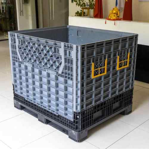 可折叠卡板箱1210网格塑料箱物流箱叉车托盘箱围板箱特大号周转箱