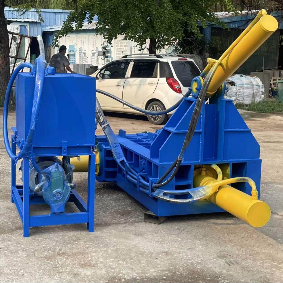 铝屑铁屑不锈钢易拉罐红牛罐彩钢瓦压缩机 小型废旧金属压块机