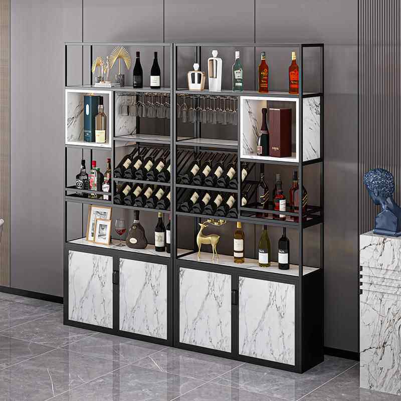 轻奢酒架酒柜铁艺酒架落地靠萄墙家简约餐厅酒吧葡酒杯纳架用红酒