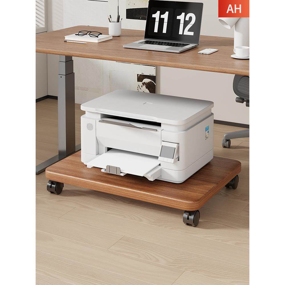 打印机置物架工位落地电脑主机托架办公桌下可移动滑轮覆印机支架