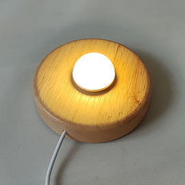 USB插电小夜灯DIY饰品发光底座LED光源实木小灯5V供电桌面氛围灯