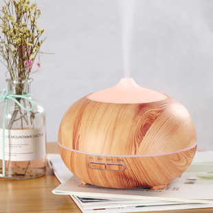 新款 水滴400ml加湿器 木纹香薰加湿器 家用香薰超声波雾化加湿器