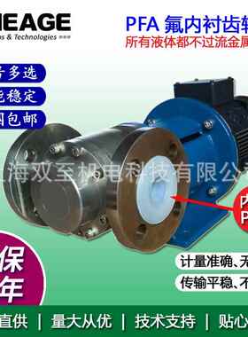 双至PFA氟内衬磁力齿轮泵无机酸碱盐氨水计量齿轮泵SF606-CM