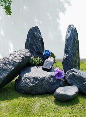 模拟石造景园林景观小品庭院销售部门窗口装饰中空玻璃纤维假山石