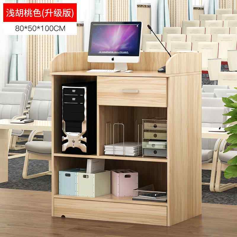 多层板讲台老师讲桌实木多媒体演讲台迎宾台学校教室教师讲台桌