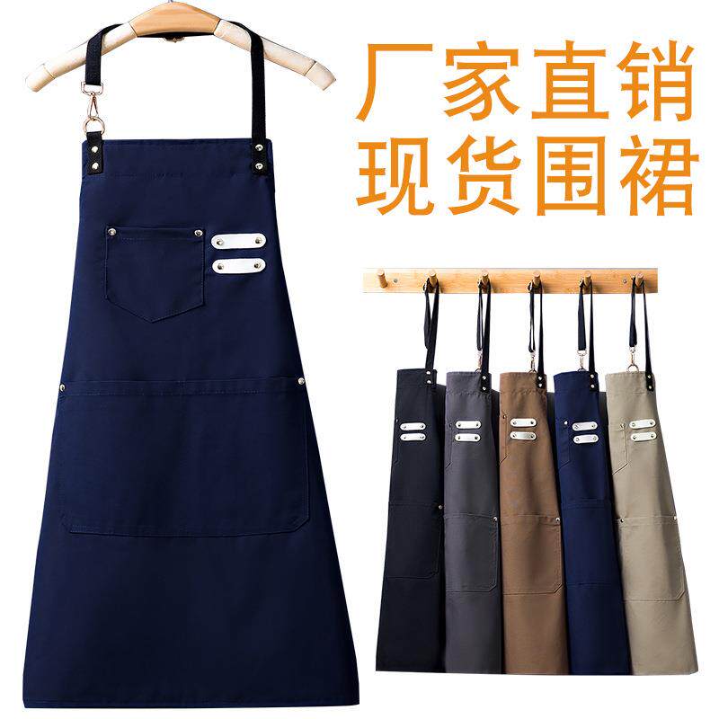 外贸帆布围裙家用厨房烘焙园艺美甲奶茶店全身工作服防污围裙