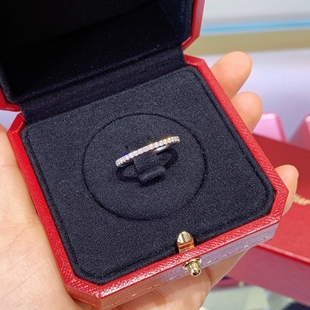 公价41700 可选购前咨询 超值99新卡地亚18K白金满钻排钻戒指多码