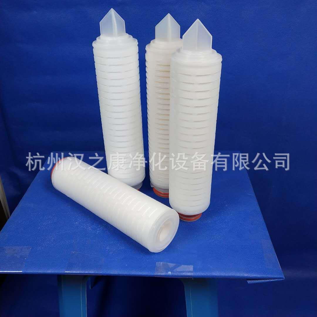 PVDF折叠膜滤芯亲水性疏水性滤芯净化设备裙边折叠滤芯加工