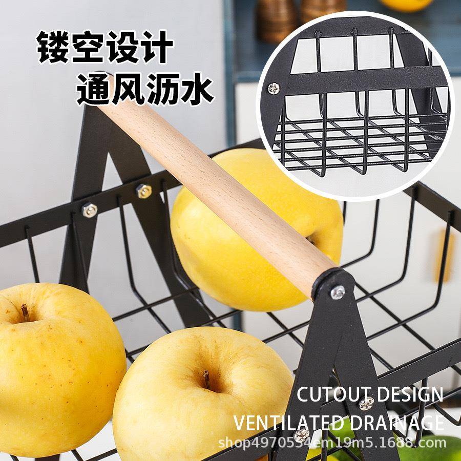 可拆卸SGL双篮子手包提铁水果蓝客厅层厨房面收纳置物收纳架收艺
