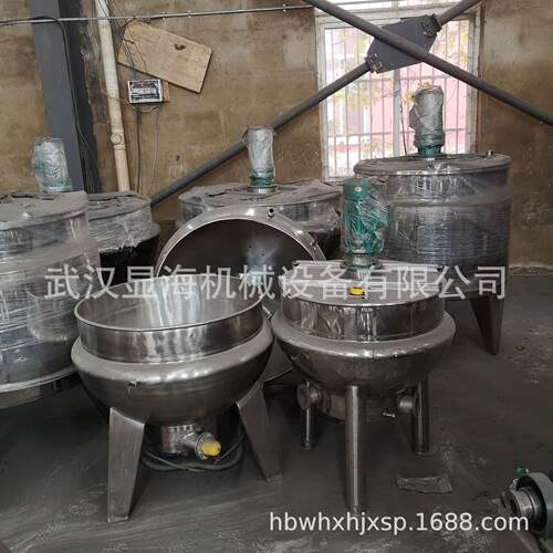 武汉显海食品化工机械不锈钢搅拌锅立式夹层锅炊事设备商用煲仔炉