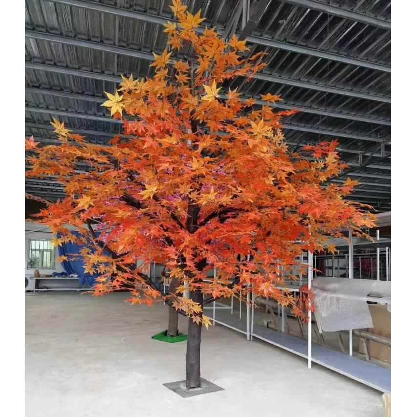 大型仿真枫叶树假红枫树盆栽假树落地客厅装饰假树道具树花艺庭院