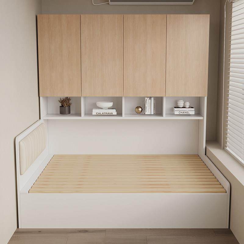 定制榻榻米床头柜一体小户型气压储物儿童床边柜实木衣柜组合单人