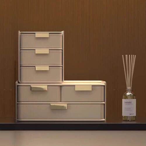 【桌面收纳新品】欧式轻奢家用玄关抽屉式收纳盒简约化妆品整理盒