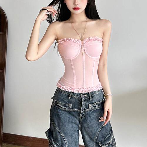 Women's strapless chest hugging slimming base top