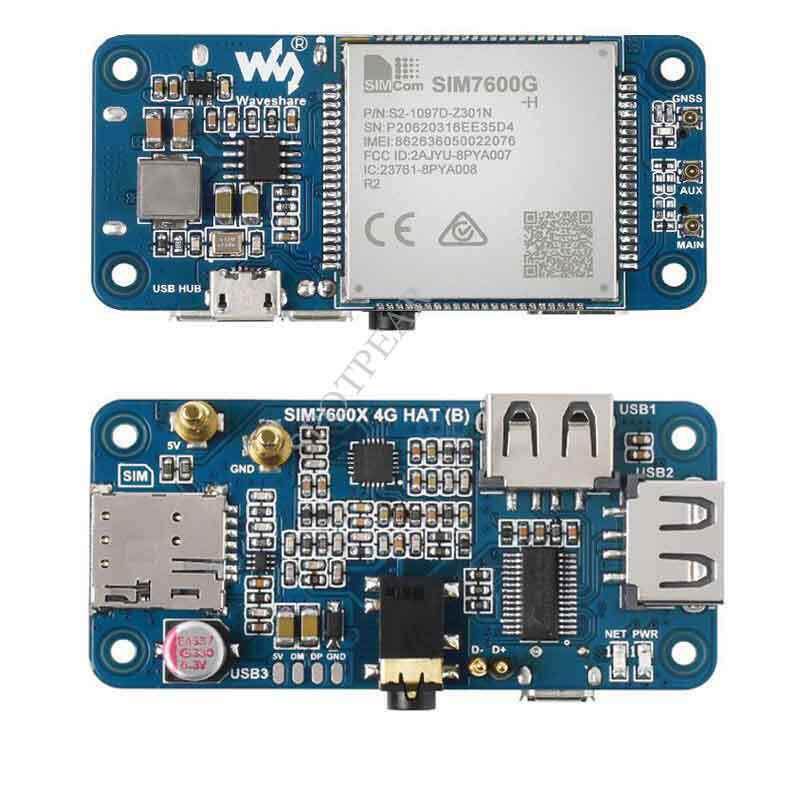 树莓派4GSIM7600G-H扩展板兼容4G3G2G全球通多频段