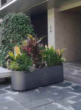 户外不锈钢花箱商业街售楼部隔断花槽外摆成品花坛可移动树箱组合