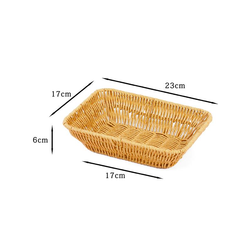 围炉煮茶点心盘糕点炸串仿藤编收纳筐烧饼蛋糕碟子宾馆INS茶盘