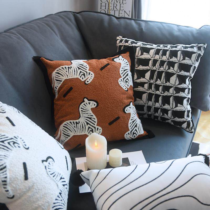 北欧ins风抱枕套客厅沙发靠垫轻奢高级感床头大号腰枕飘窗装饰马