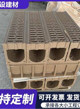 成品树脂混凝土一体式排水沟U型线性缝隙式高强度铸铁盖板排水沟