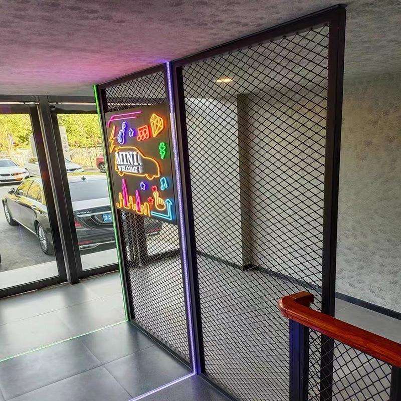 铁艺菱形网格餐厅酒吧玄关吊顶现代装饰网片隔断屏风镂空格栅