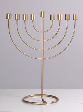 简YDK约轻美奢北欧式烛台摆件婚礼拍用摄道具欧式家餐桌复古金属