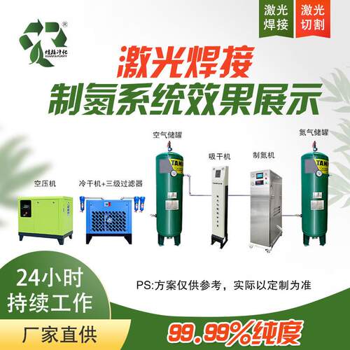 高纯度制氮机工业氮气发生器源头厂家配套激光焊接机焊接保护氮气