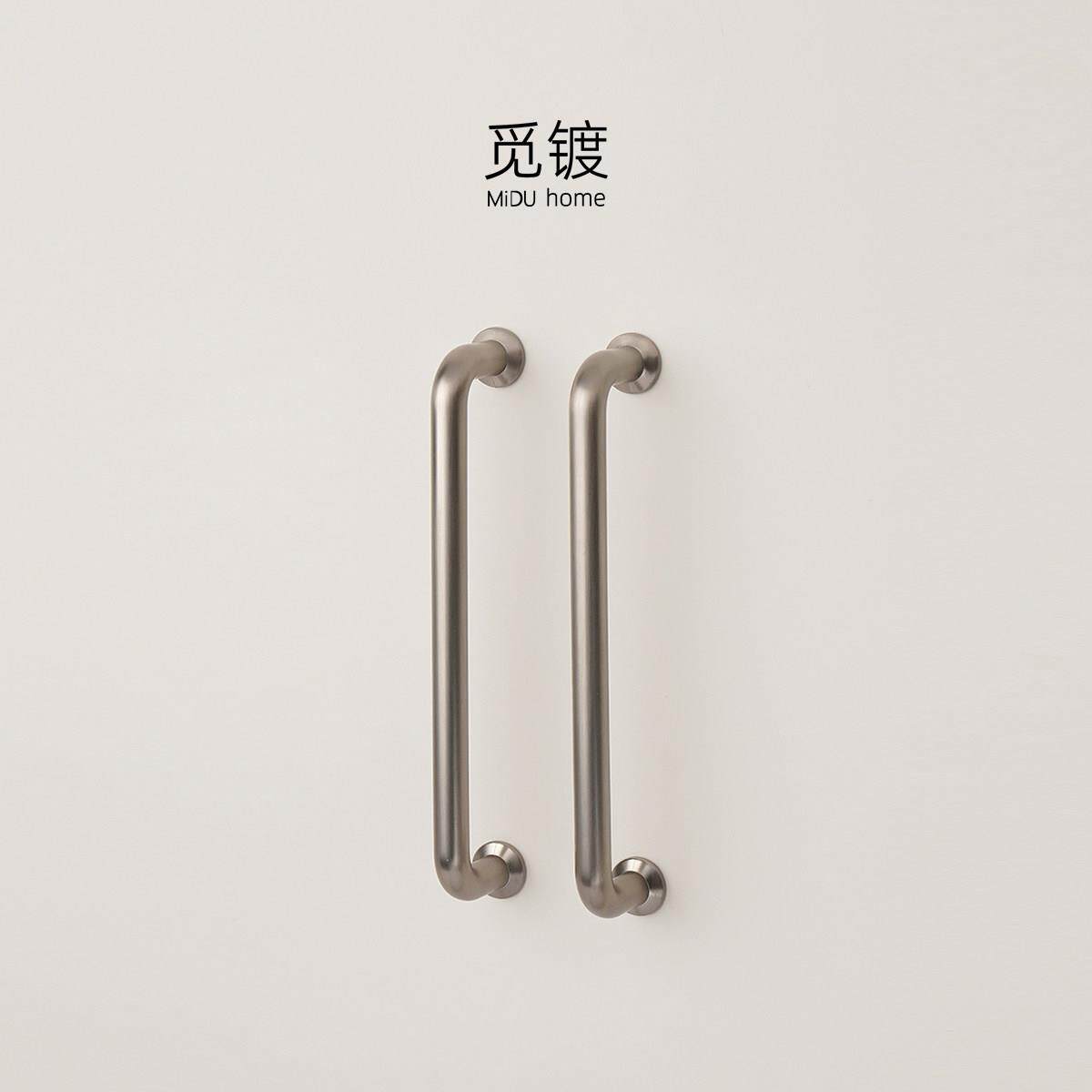 意式极简门把手衣柜整体橱柜抽屉柜门银色长条不锈钢简约复古拉丝
