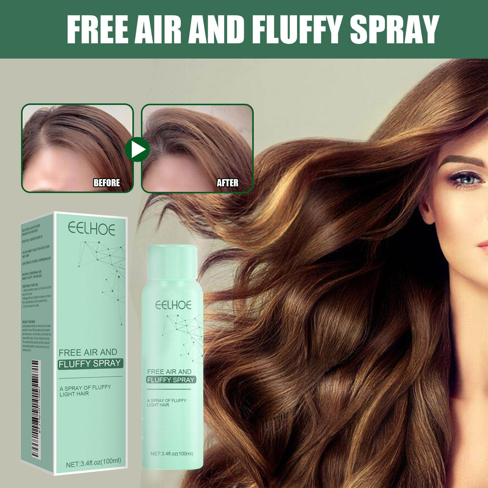 EELHOE No-Rinse Hair Refresh Spray - Airy Volumizing, Oil-Co - 实物图