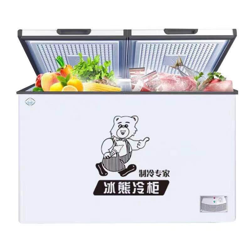 冰熊新款铜管铁管卧式商用冷冻冷藏单温省电冰柜冰箱