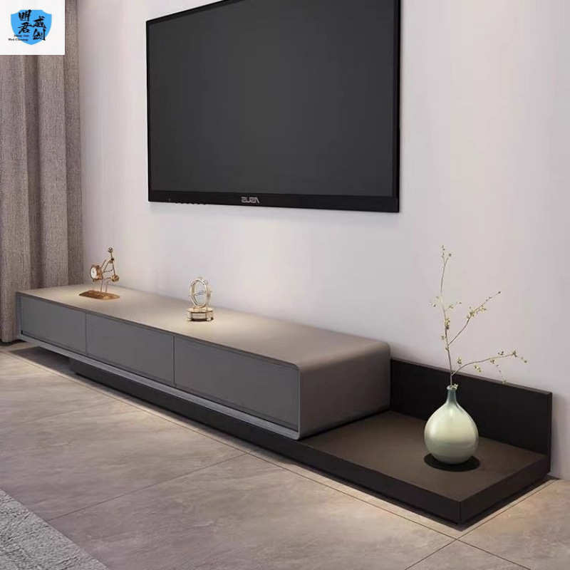 电视柜茶几组合可伸缩现代简约拉伸小户型地柜带抽屉客