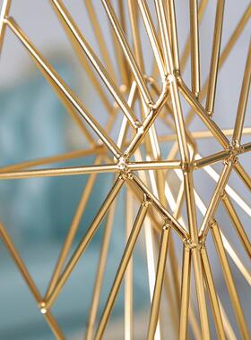 现代简约几何金属摆件创意家居铁艺软装饰品客厅玄关菱形艺术摆设