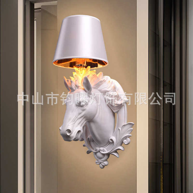 招财马头壁灯北欧式客厅电视背景墙床头个性创意马头墙壁灯装饰品,家装灯饰光源,壁灯,淘宝优惠券,粉丝福利购,淘宝优惠卷