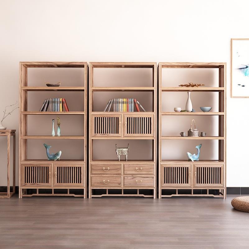 中式茶博古架老全实4548485木书架展示柜室新置物架多宝阁榆木中