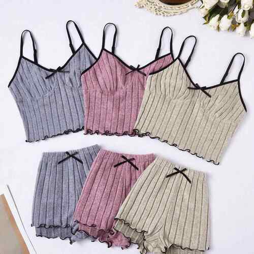 Home set with camisole top and shorts two-piece set