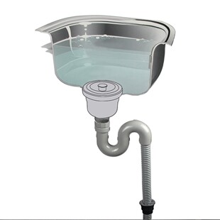 志邦大信厨房洗菜盆S弯U弯下水管 墨林水池单水槽排水管耐沸水