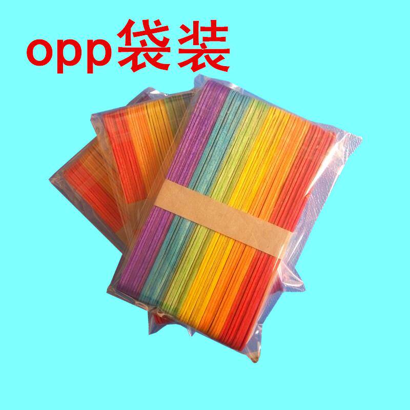 opp袋装彩色雪糕棒150*18*1.6mm压舌板冰糕棍五千支装一箱