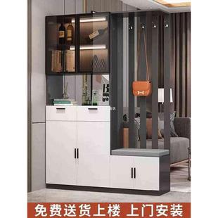 柜一体简约现代隔断柜客厅进门置物架家用实木门 批发入户玄关柜鞋