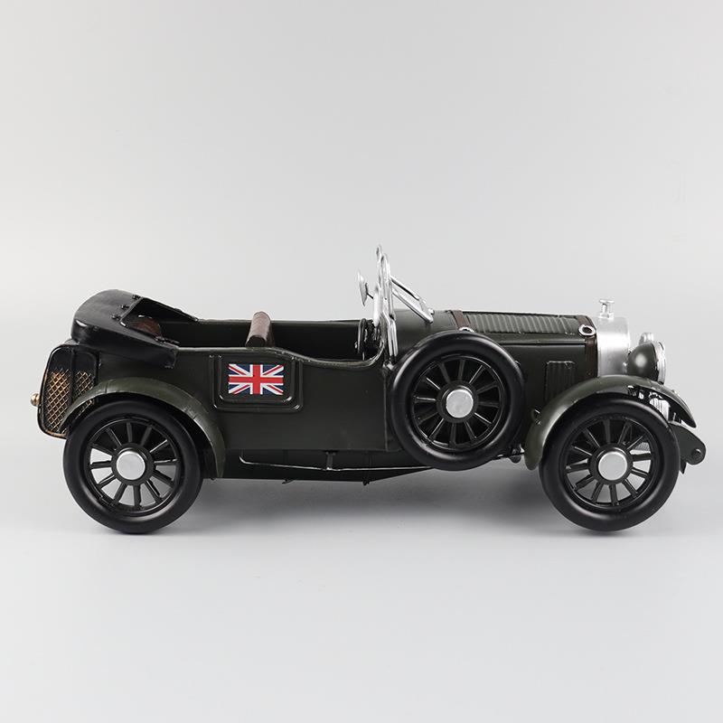 仿真宾模利爬山敞篷跑车旧型铁皮工艺品客厅橱窗怀虎收161藏装饰